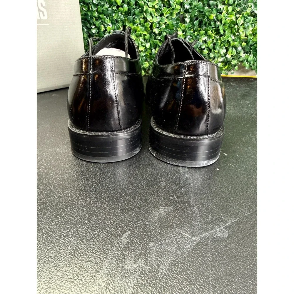 Stacy Adams Raynor 24748-001 Oxford Mens 9.5M Black Pleated Cap Toe Dress Shoes